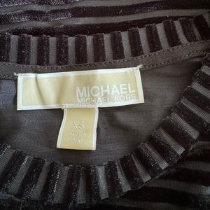 Michael Kors Velvet Striped top with bell sleeves size XS